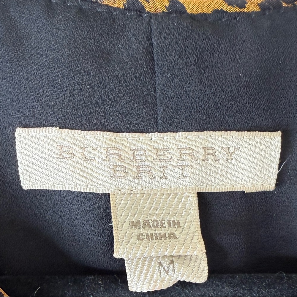Burberry Brit Silk Cap Sleeve Dark Leopard Print Blouse Sz M - Picture 5 of 12